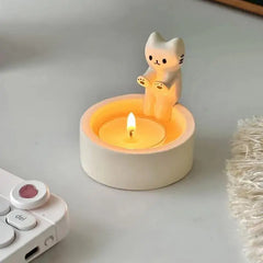 Cute Kitten Candle Holder