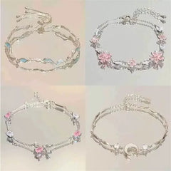 Elegant Crystal Flowers Bracelet