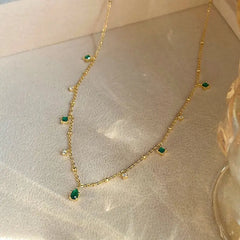 Sparkling Green Zirconia Necklace