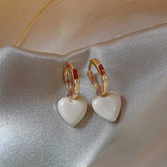 Red Wine Heart Earring