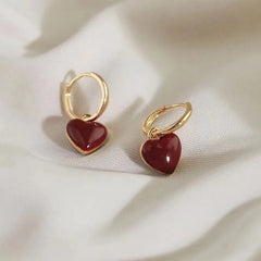 Red Wine Heart Earring